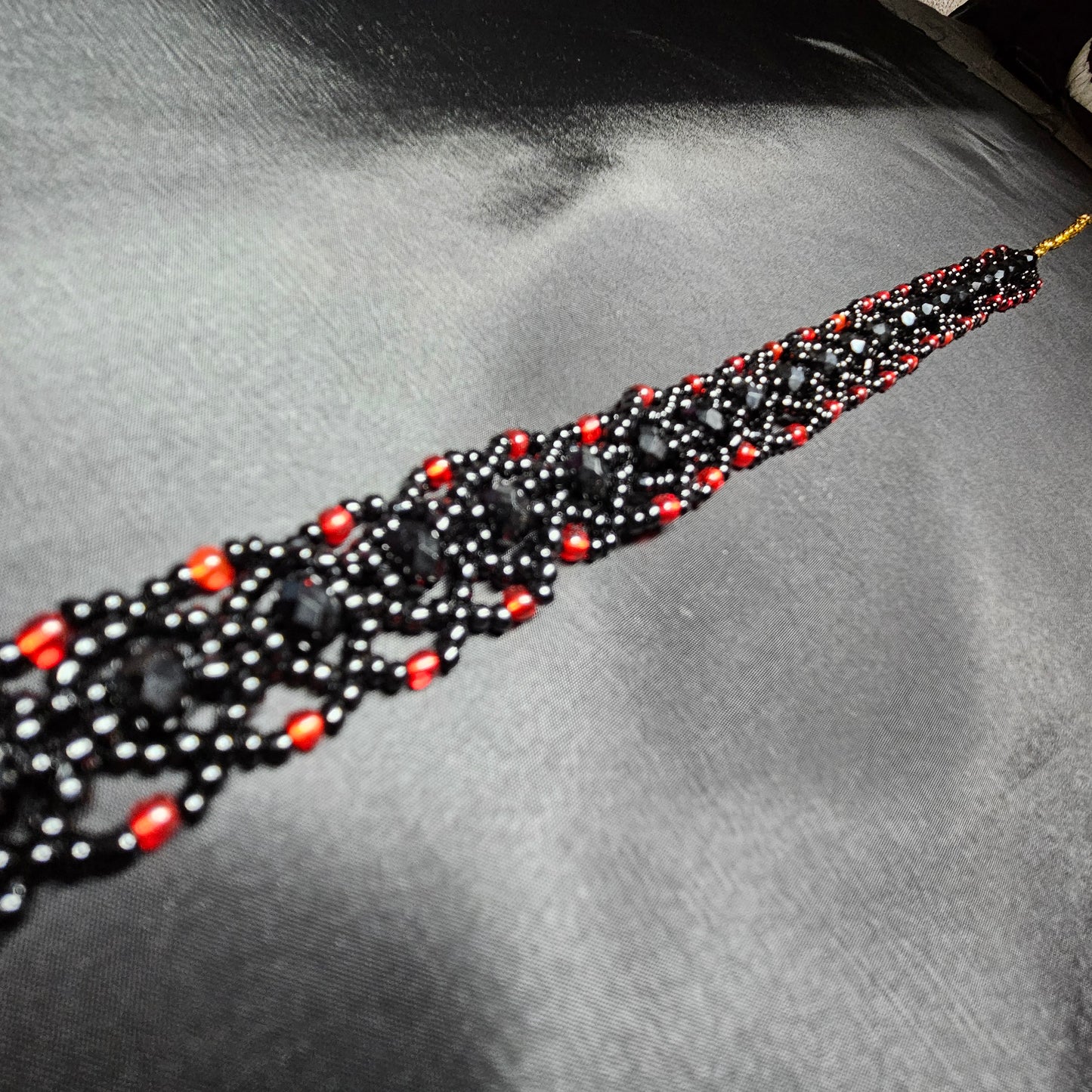 Beaded lace choker