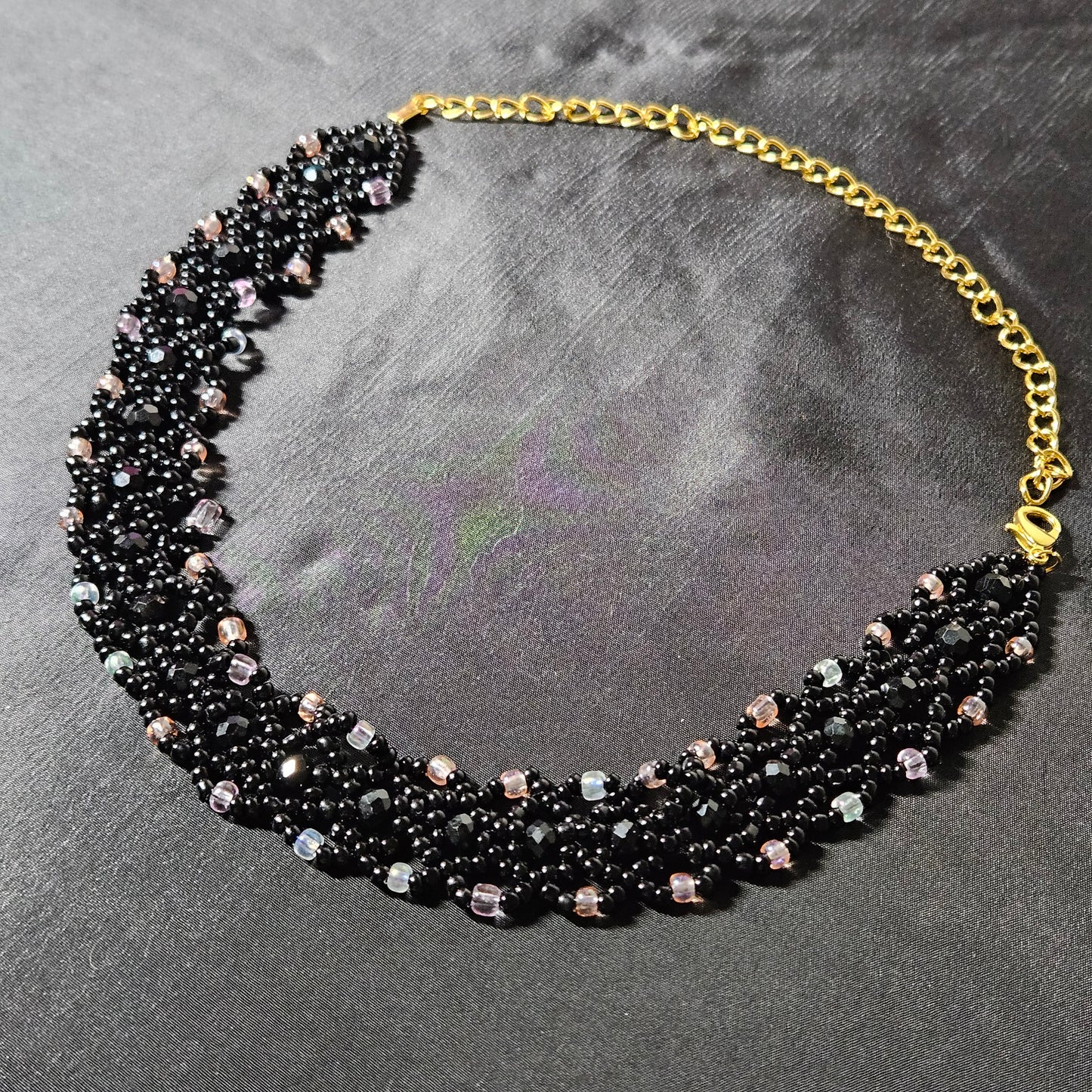 Beaded lace choker